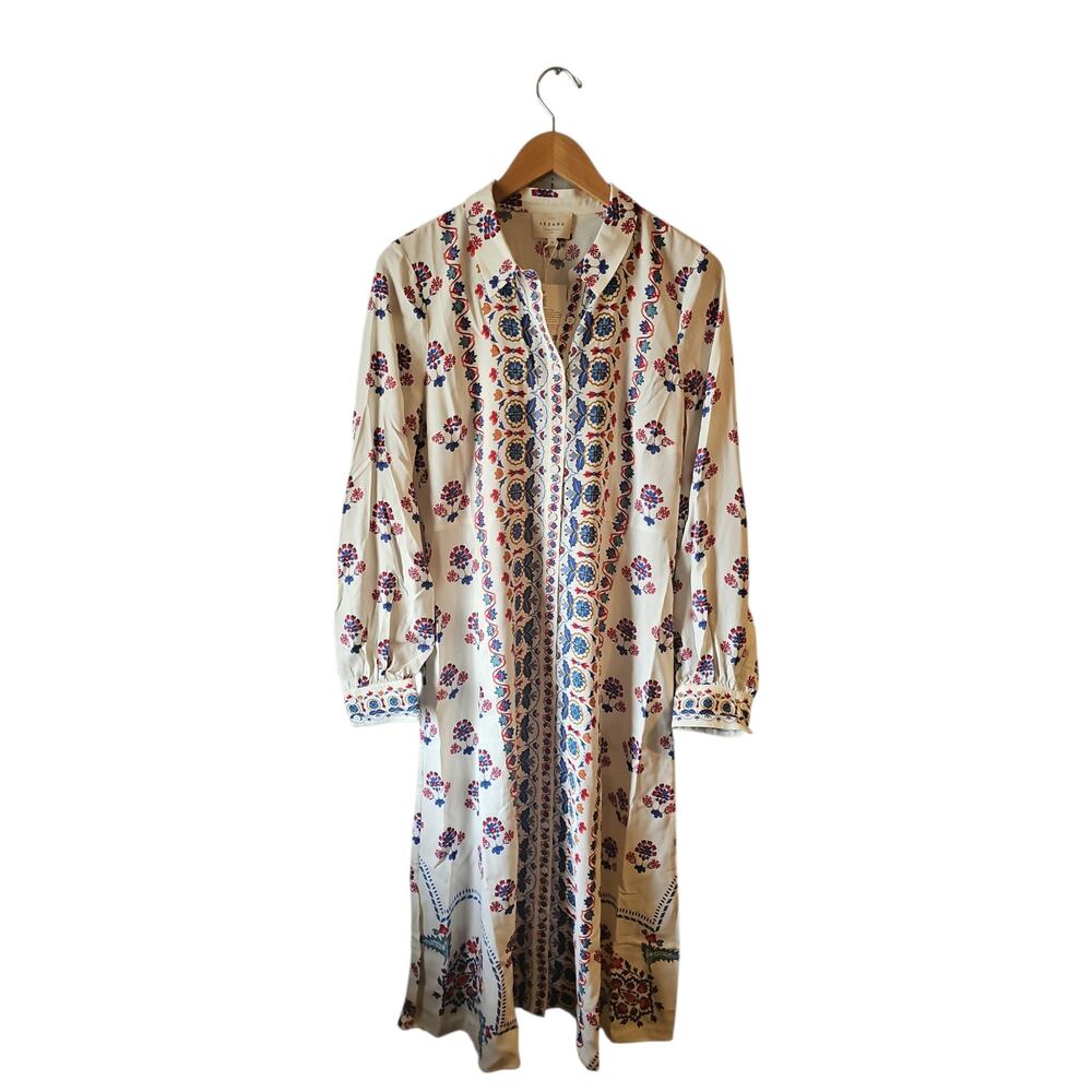 Sezane 38 Robe Fernanda Milo printed midi shirt dress us sz 6 new $320 - Picture 3 of 9